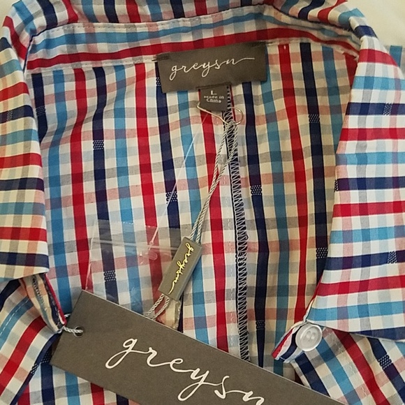 Greysn- red, white and blues button down - Picture 7 of 8